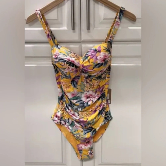Nip Tuck Swim Joanne Tropical One-Piece Swimsuit (Sz 4) - Picture 1 of 1